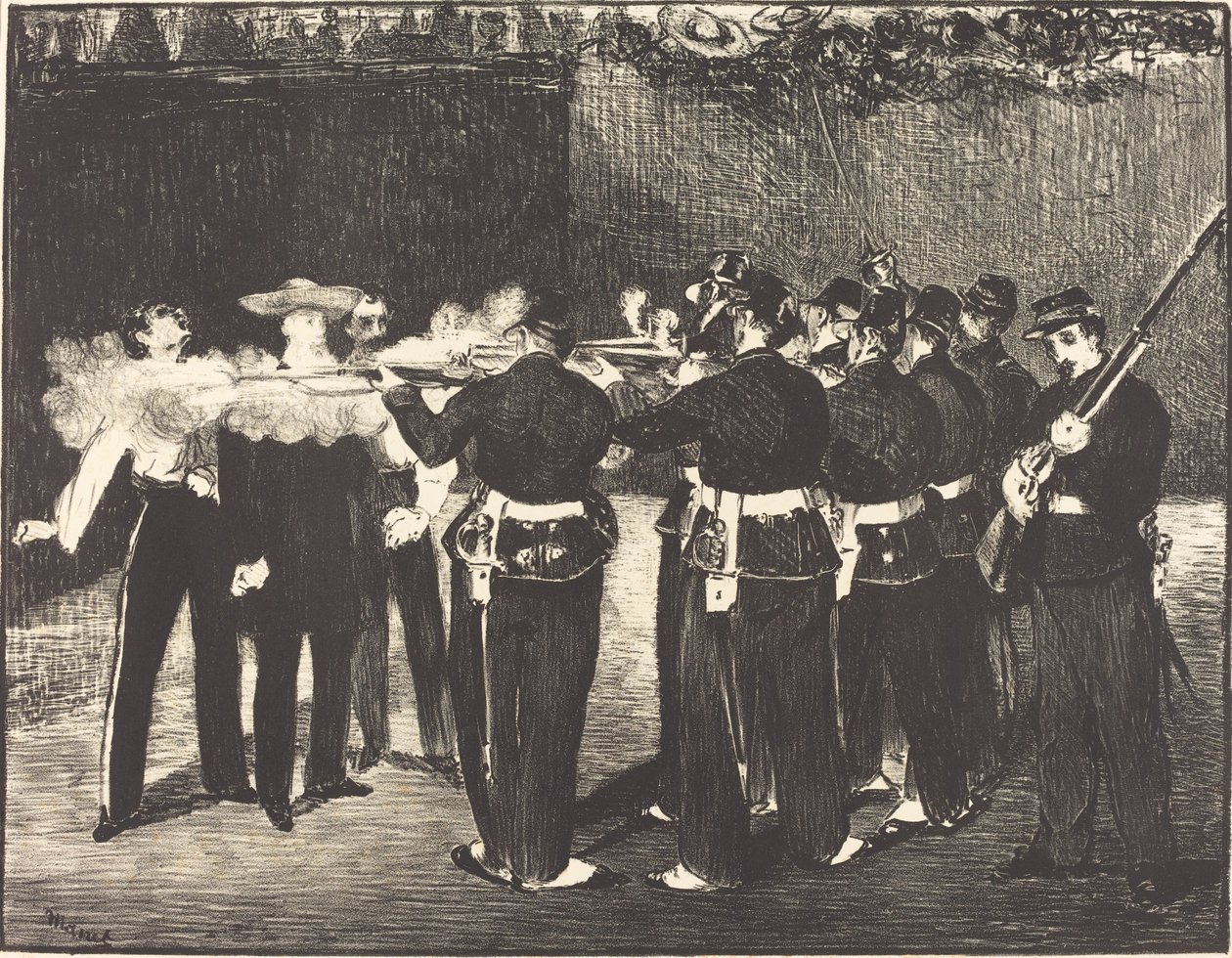 De dood van Maximiliaan in Queretaro door Édouard Manet