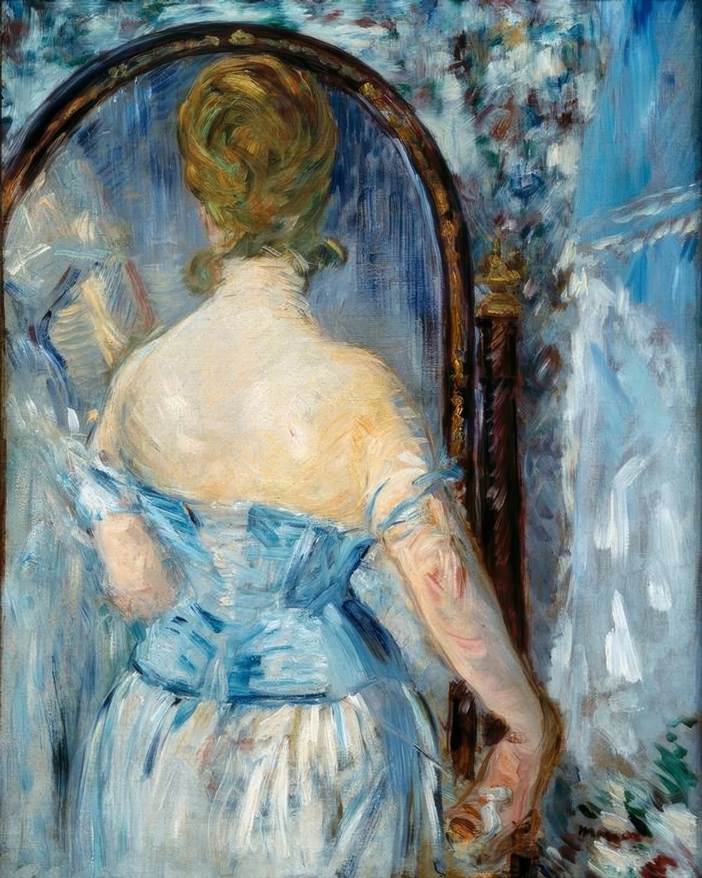 Voor de spiegel door Édouard Manet