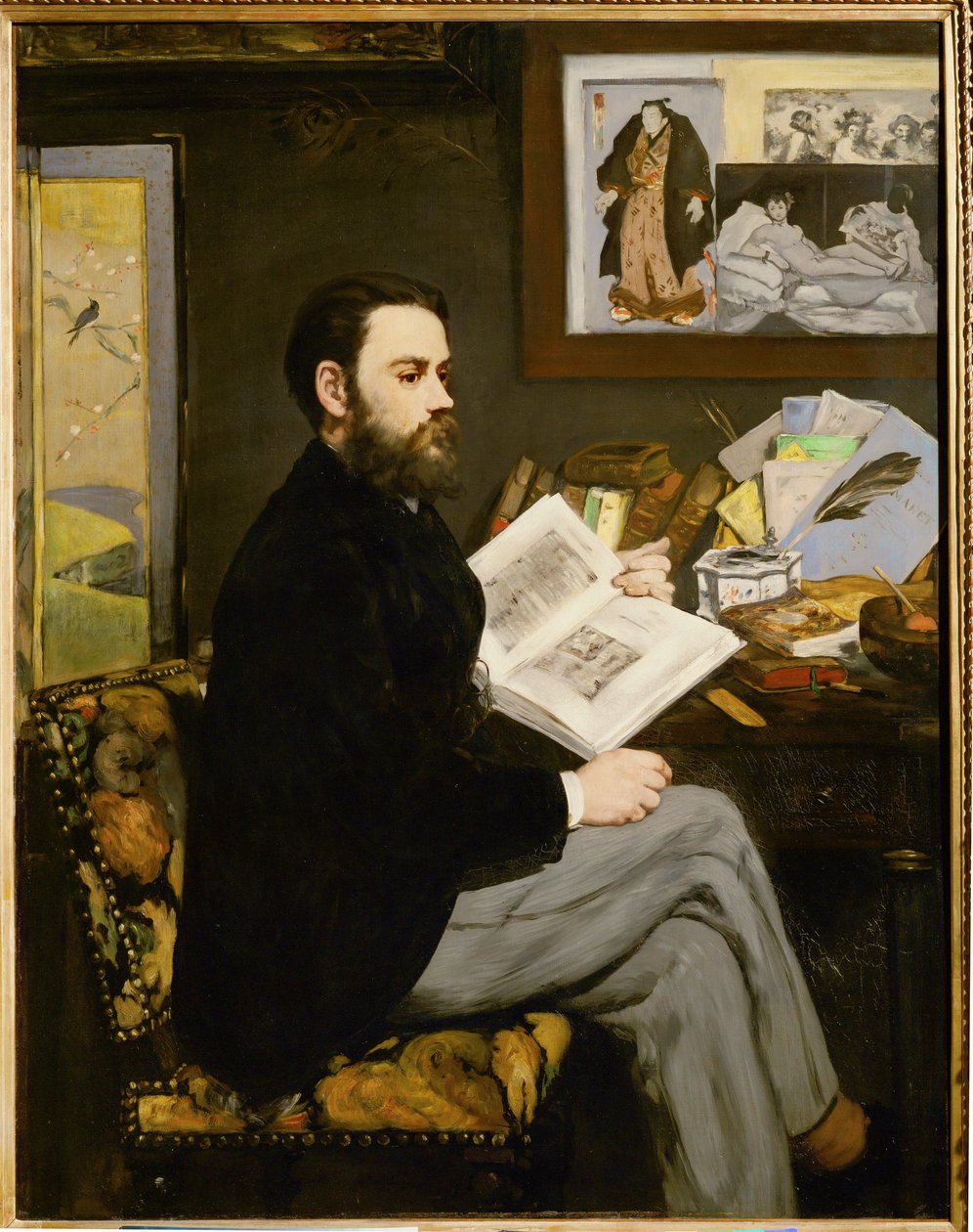 Emile Zola (olieverf op doek) door Edouard Manet
