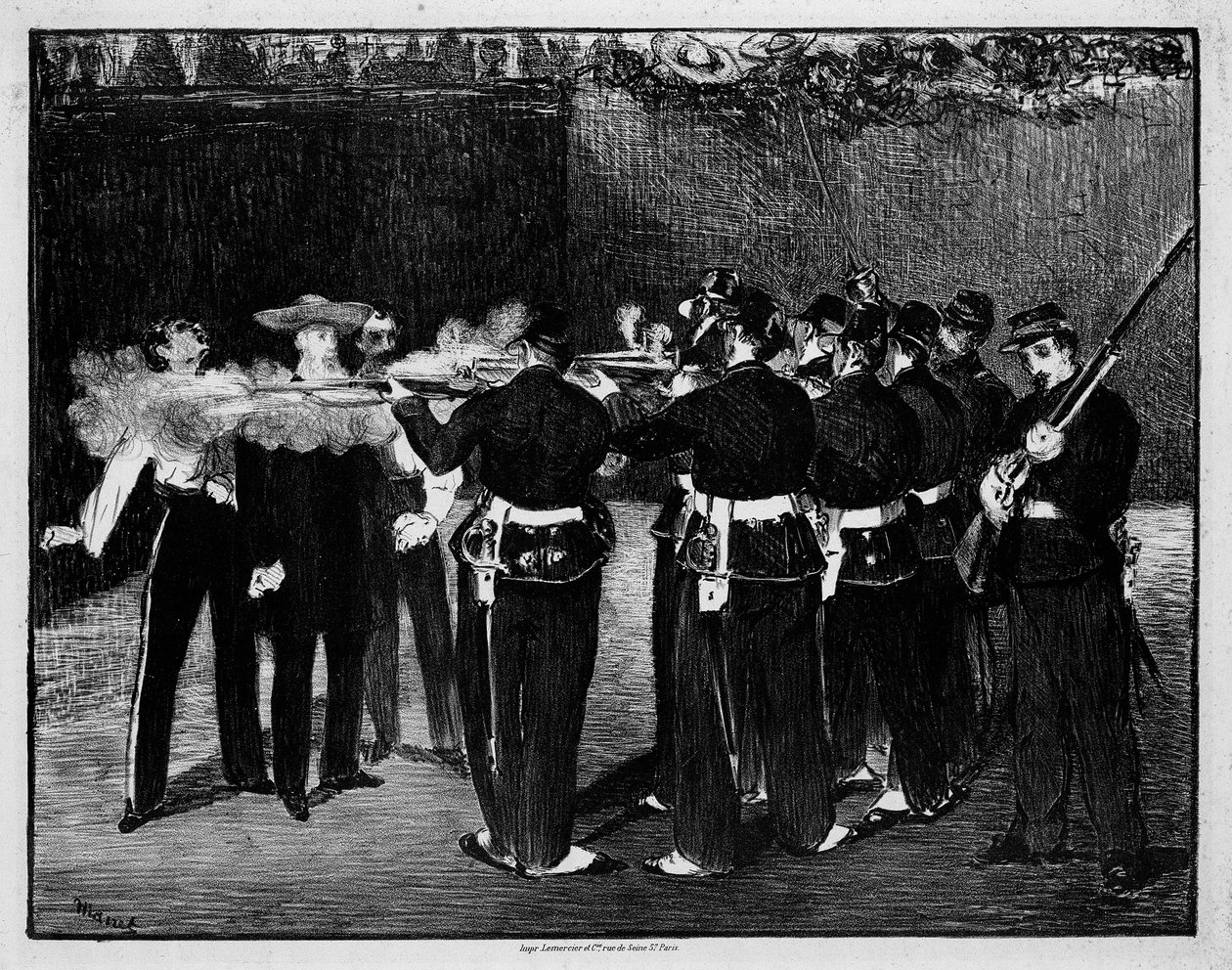 Executie van keizer Maximiliaan van Mexico door Édouard Manet