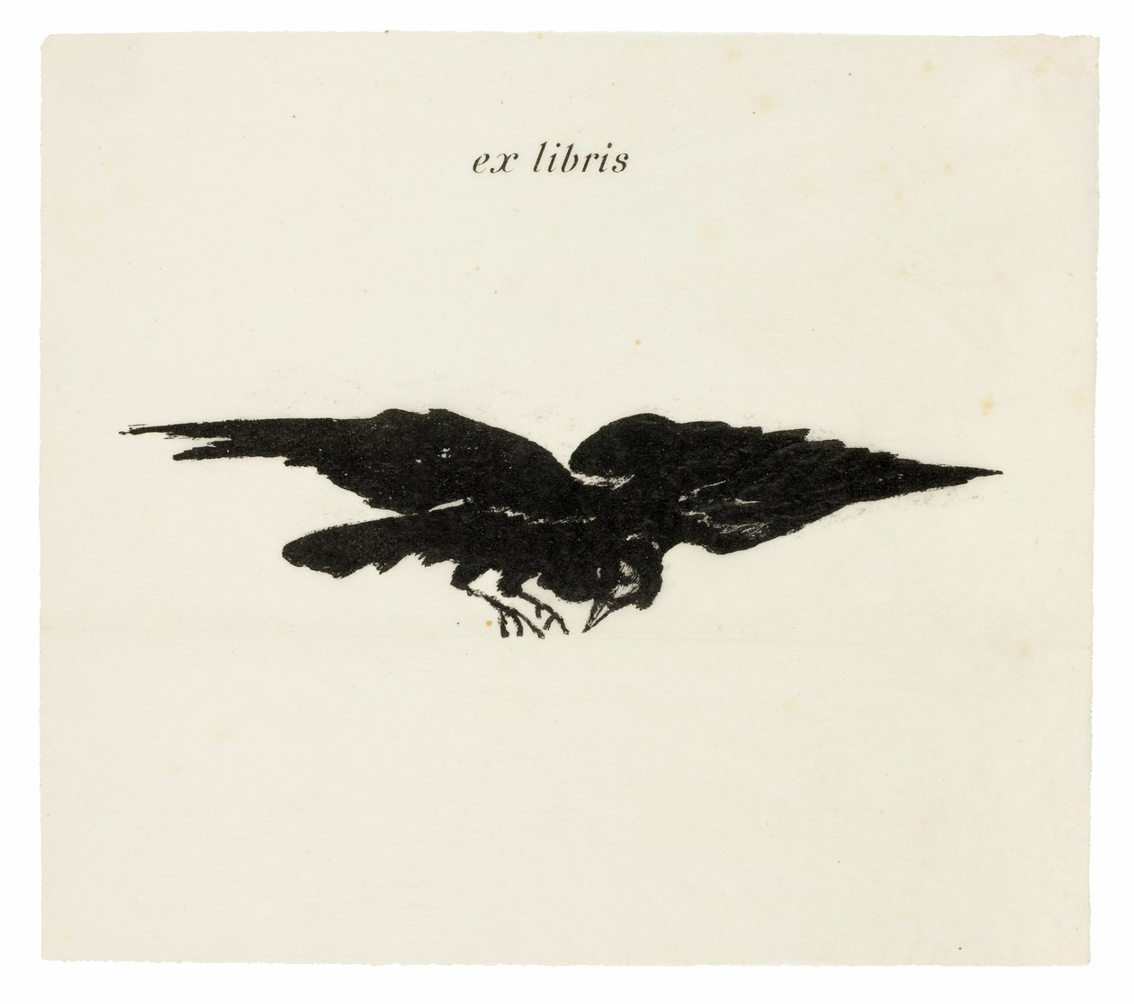 Vliegende Raaf: ex libris, uit De Raaf (Le Corbeau) door Édouard Manet