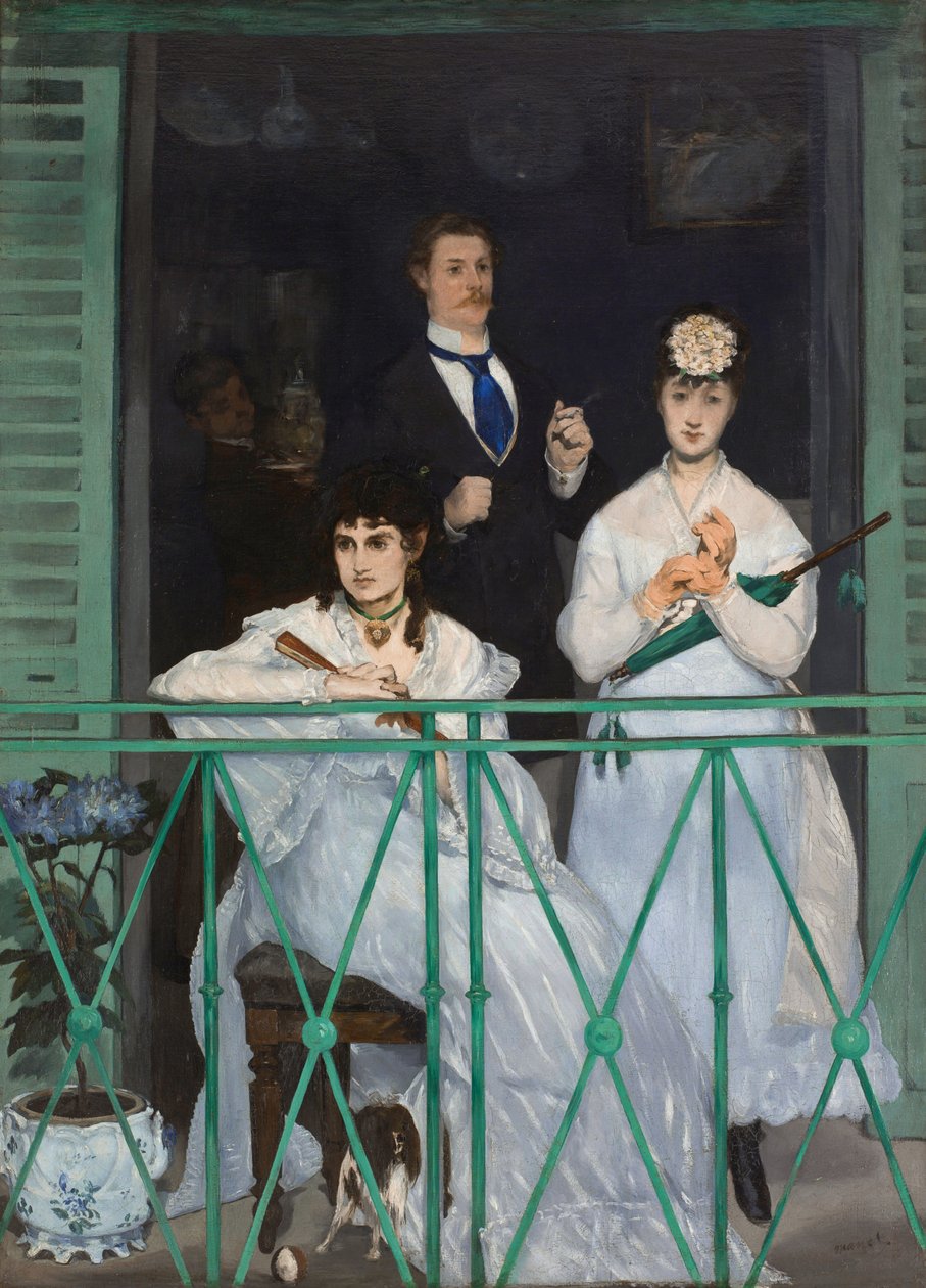 Frans:  Le balcon Het balkon door Édouard Manet
