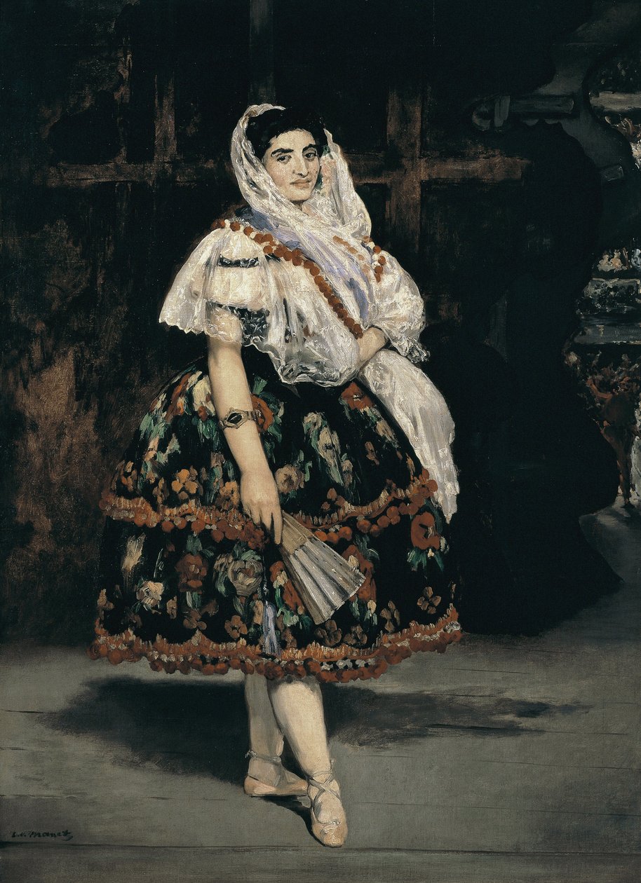 Volledig portret van Lola de Valencia door Édouard Manet