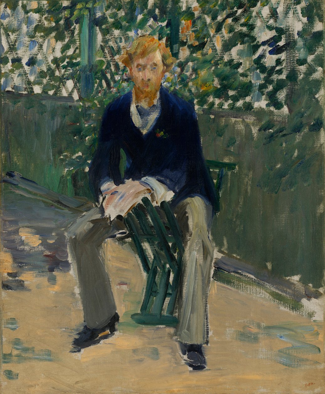 George Moore in de tuin van de kunstenaar door Édouard Manet