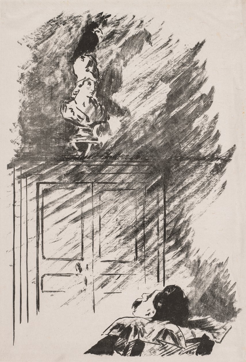 Illustratie voor The Raven van Edgar Allan Poe door Édouard Manet