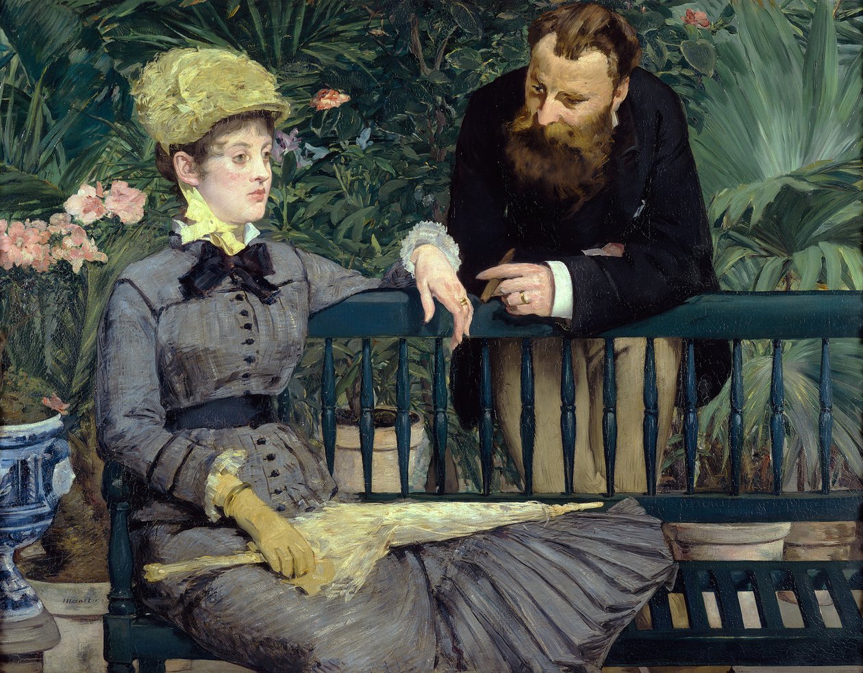 In de kas door Édouard Manet