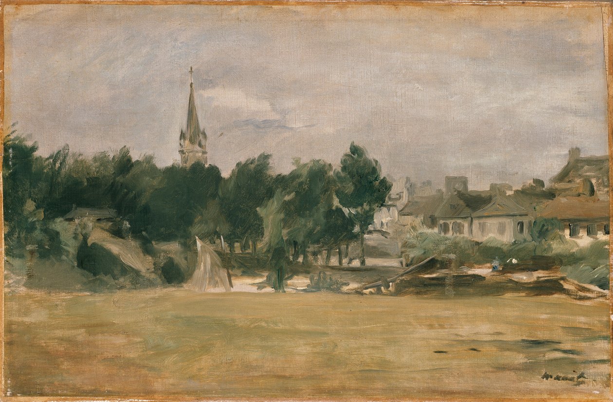 Landschap met een dorpskerk, vroege jaren 1870 door Édouard Manet