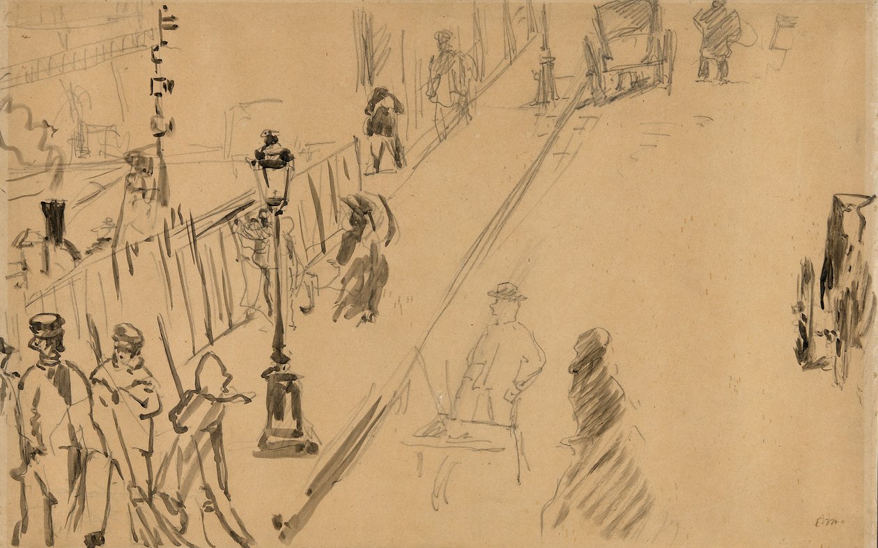 Manet - De rue Mosnier met gaslamp, 1878 door Édouard Manet