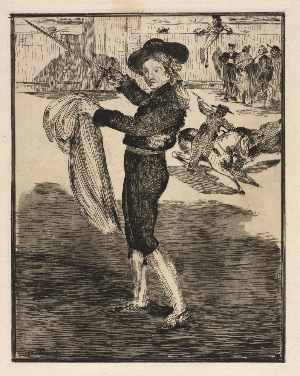 Mille, Victorine in het kostuum van een Espada (ets en aquatint) door Édouard Manet