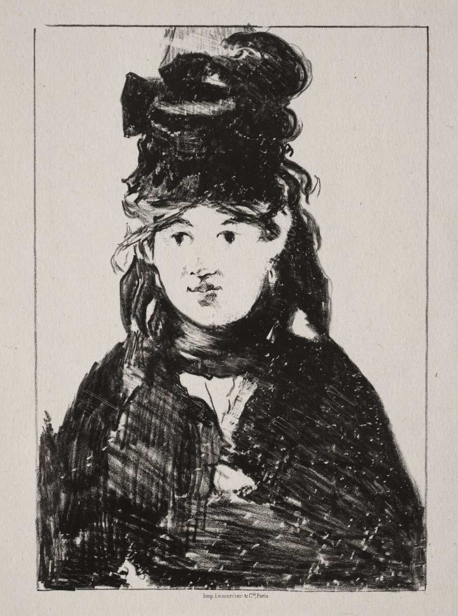 Portret van Berthe Morisot, 1872 door Édouard Manet