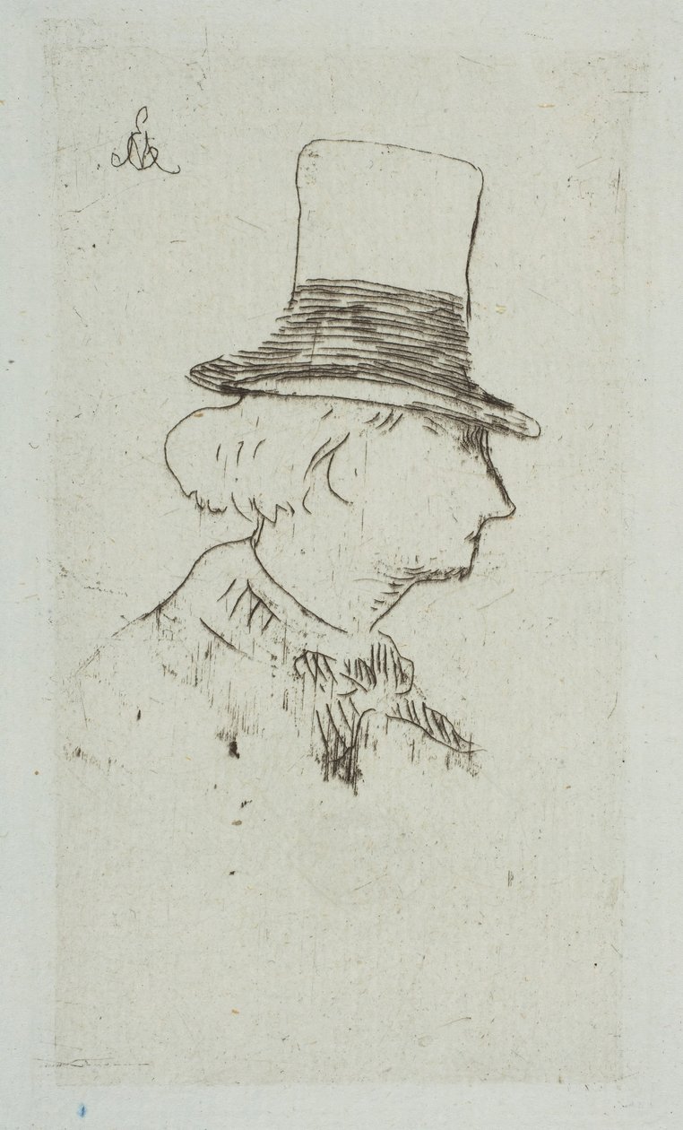 Portret van Charles Baudelaire in Profiel door Édouard Manet