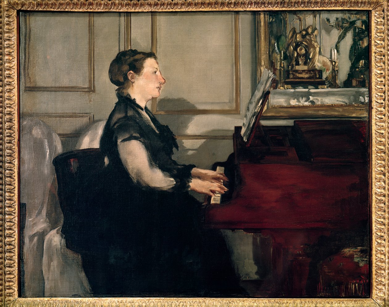 Portret van Madame Manet aan de piano door Édouard Manet
