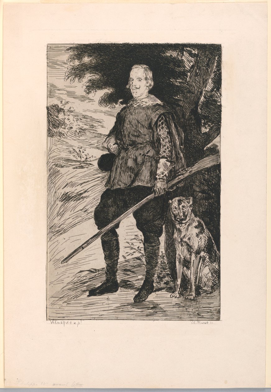 Portret van Filips IV, koning van Spanje, naar Diego Velazquez door Édouard Manet