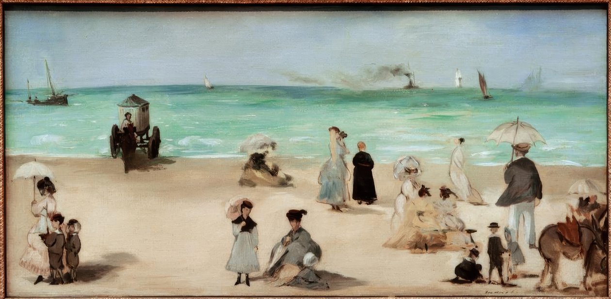 Op het strand van Boulogne-sur-Mer door Édouard Manet