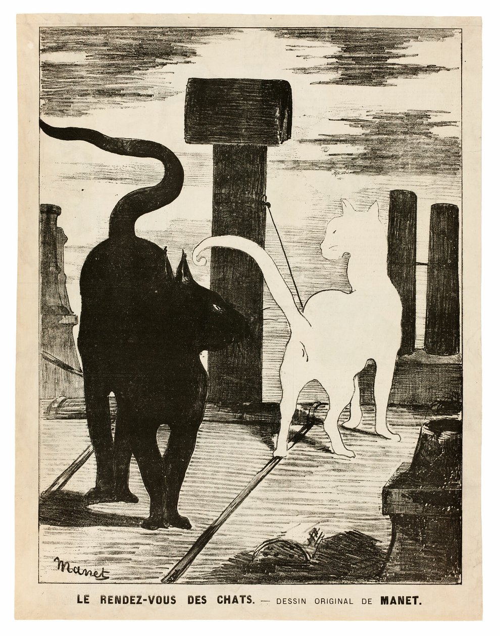 Het rendez-vous van de katten door Édouard Manet