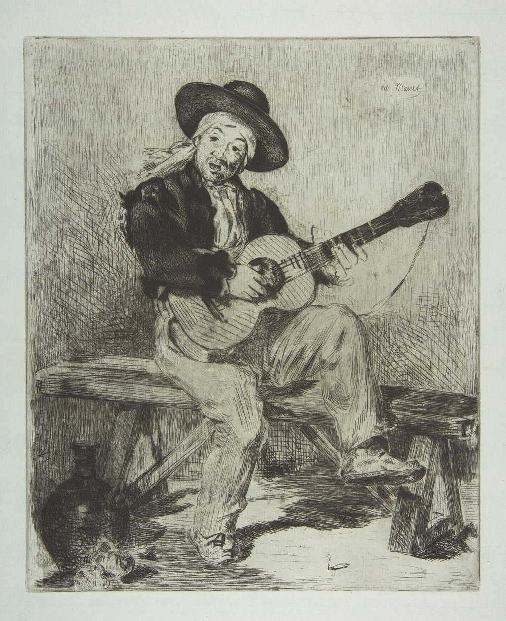 De Spaanse zanger Le Guitarrero door Édouard Manet