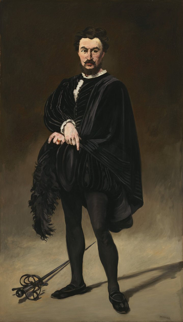 De tragische acteur (Rouvière als Hamlet) door Édouard Manet
