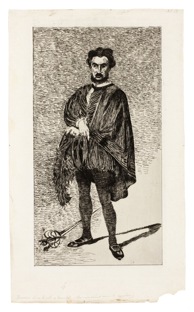 De Tragische Acteur (Rouvière in de rol van Hamlet) door Édouard Manet