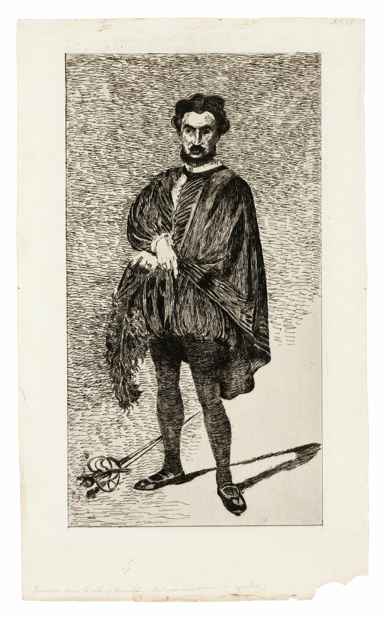 De Tragische Acteur (Rouvière in de rol van Hamlet) door Édouard Manet