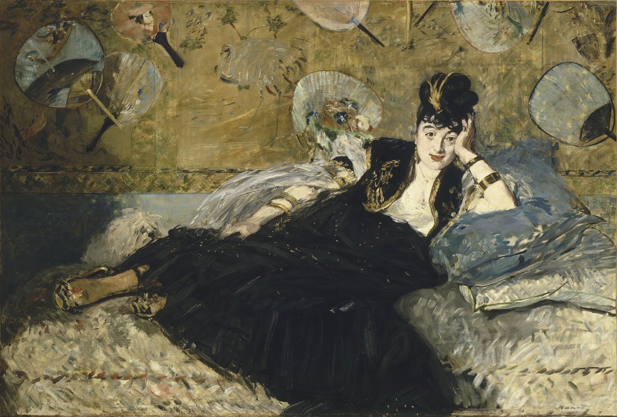 Vrouw met waaiers door Édouard Manet