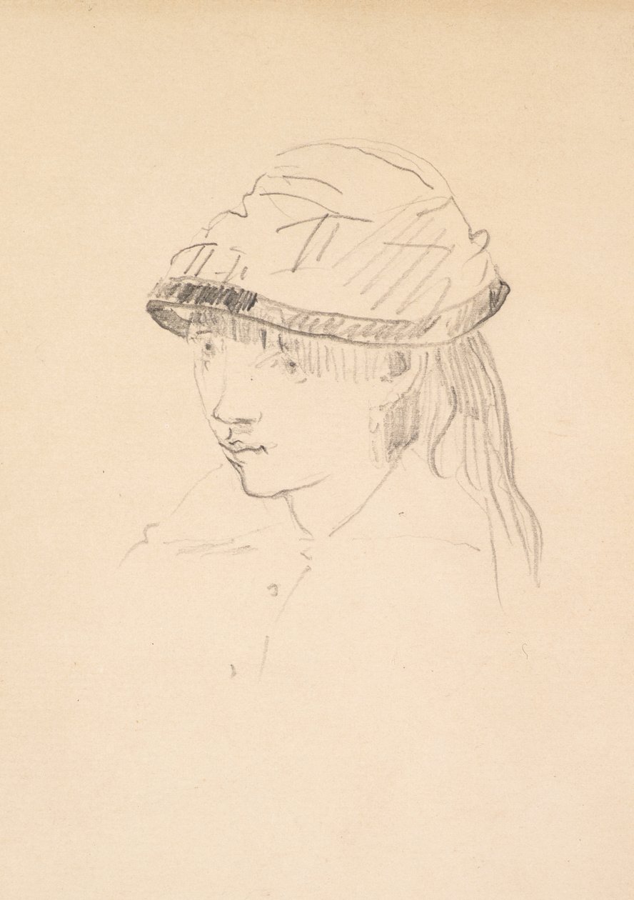 Jong meisje met ronde hoed, 1878-79 door Édouard Manet