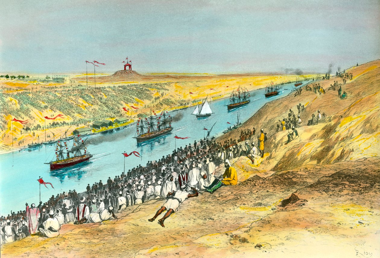 Inhuldiging van het Suezkanaal door Edouard Riou