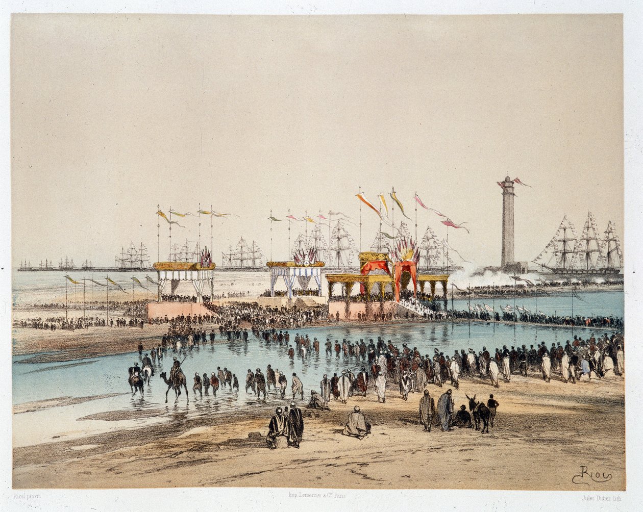 Inhuldiging van het Suezkanaal in Port-Said (Port Said) - in 