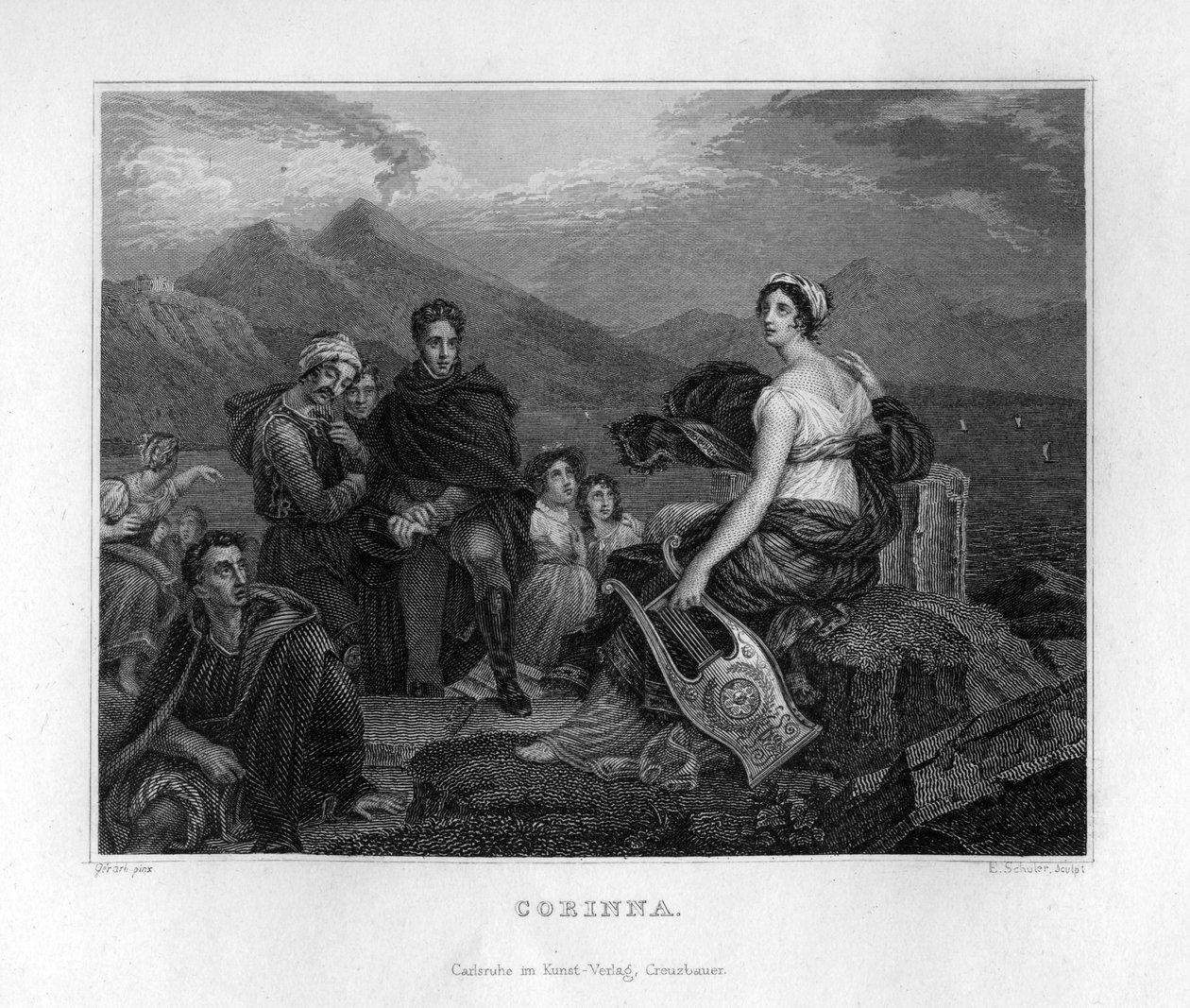 Corinna, oude Griekse dichteres door Edouard Schuler