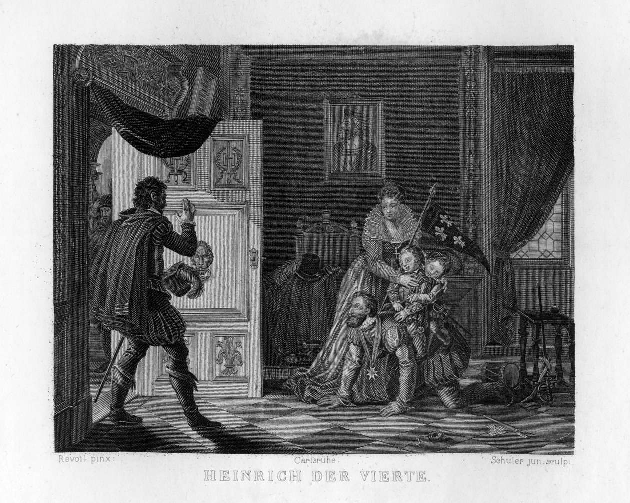 Hendrik IV en zijn kinderen, ca. 1833 door Edouard Schuler