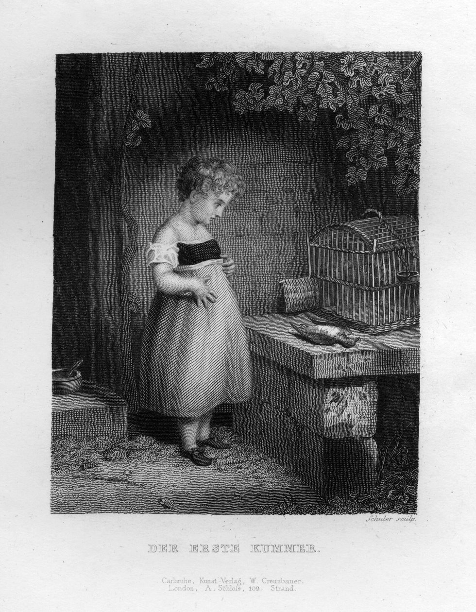 Het eerste verdriet, ca. 1833 door Edouard Schuler