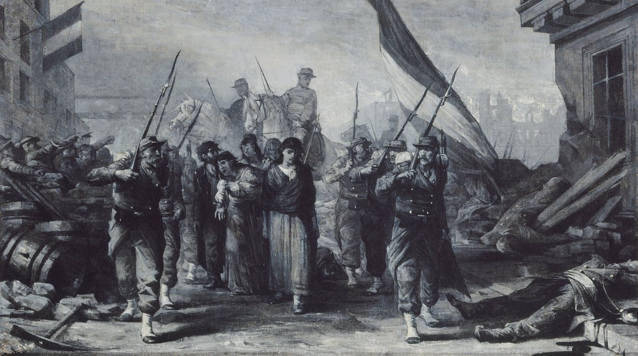 Brand van het stadhuis in 1871 door Edouard Toudouze