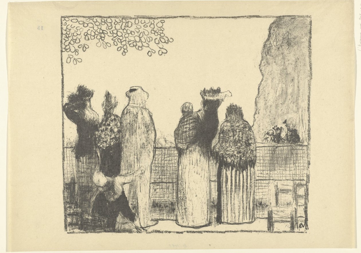 Bezoekers in de Tuilerieën in Parijs door Edouard Vuillard