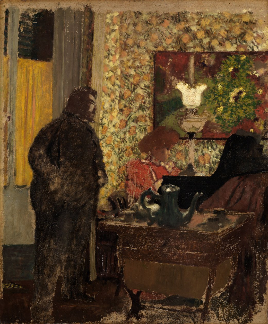 Interieur met Misia Natanson aan de piano door Edouard Vuillard