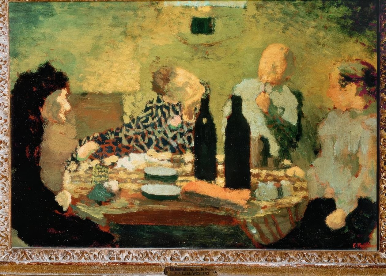 De familie na de maaltijd door Edouard Vuillard
