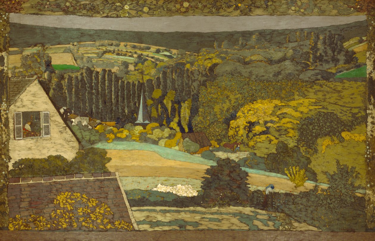 Landschap: Venster met uitzicht op het bos door Edouard Vuillard
