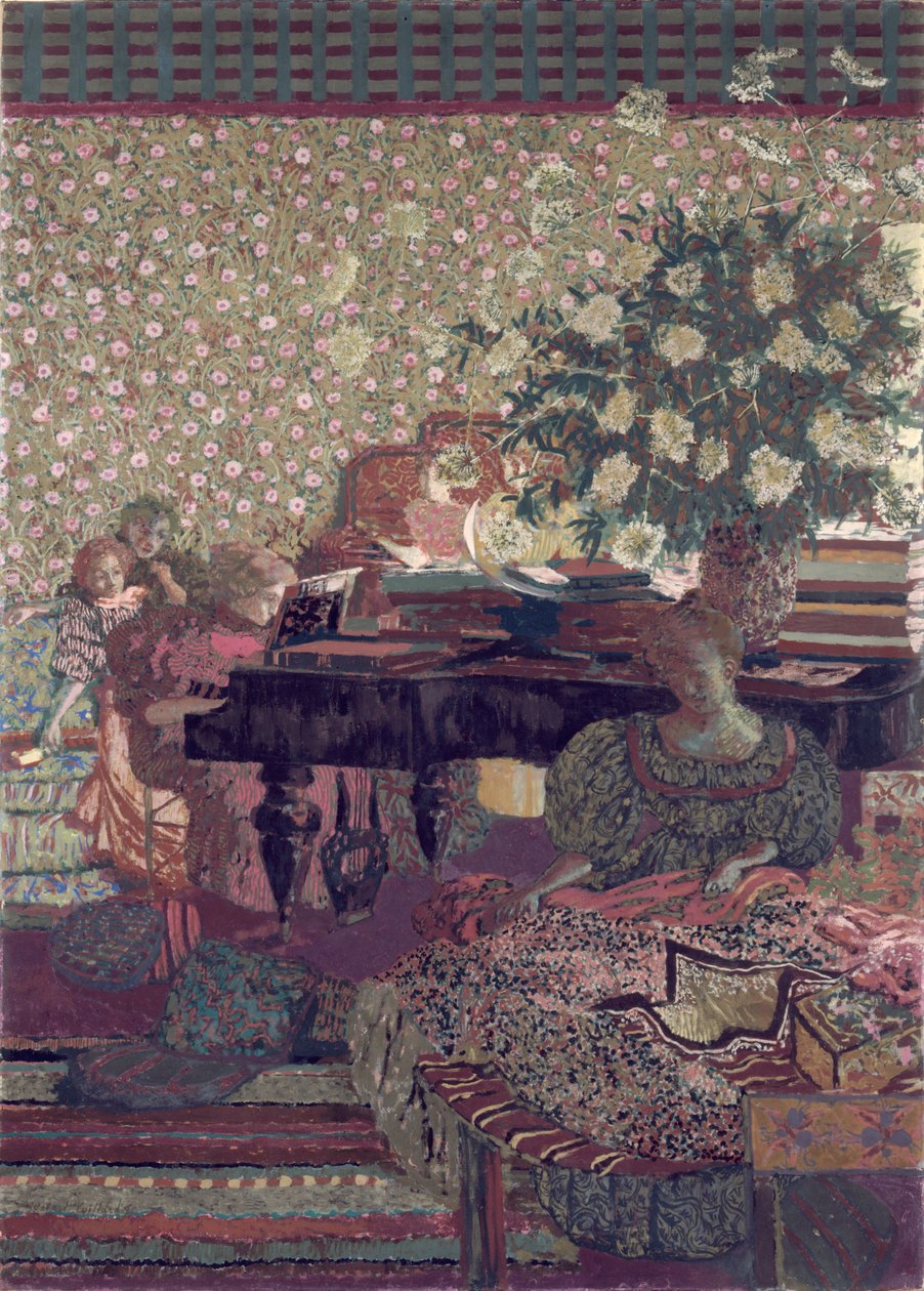 Personages in een interieur. De muziek door Edouard Vuillard