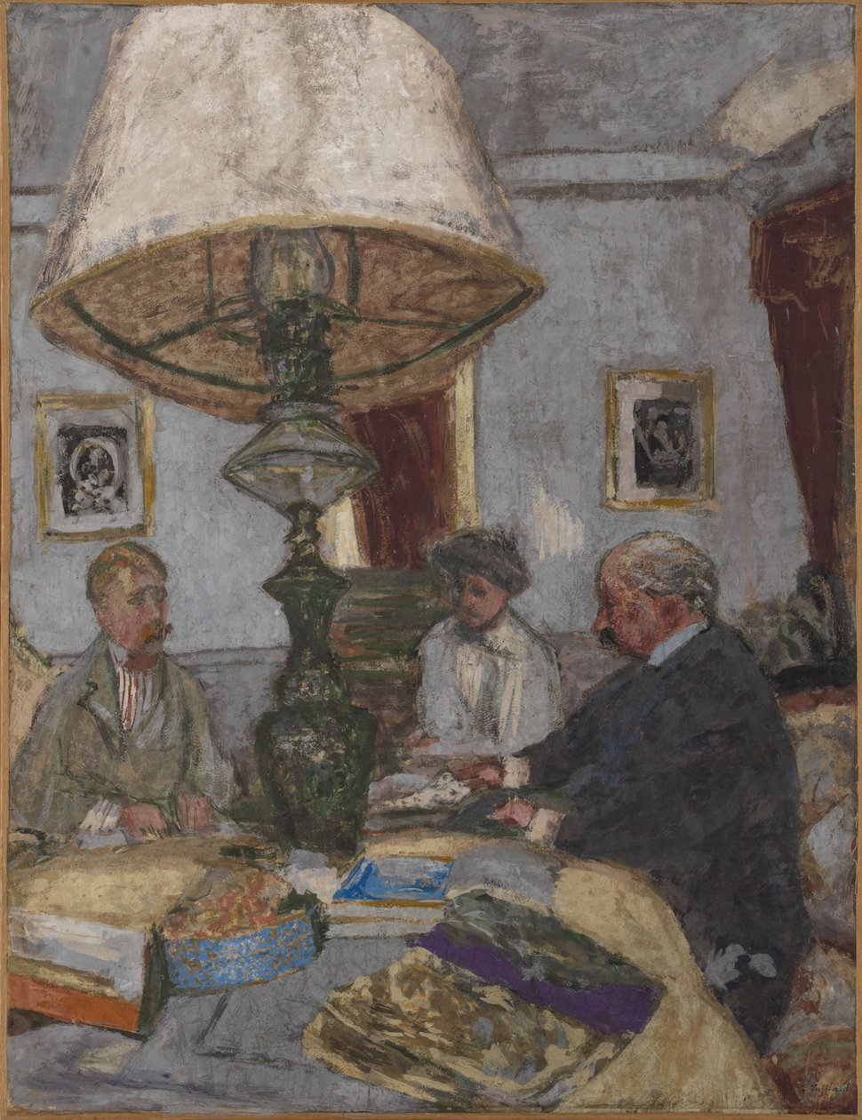 Onder de grote lamp in Saint-Jacut door Edouard Vuillard