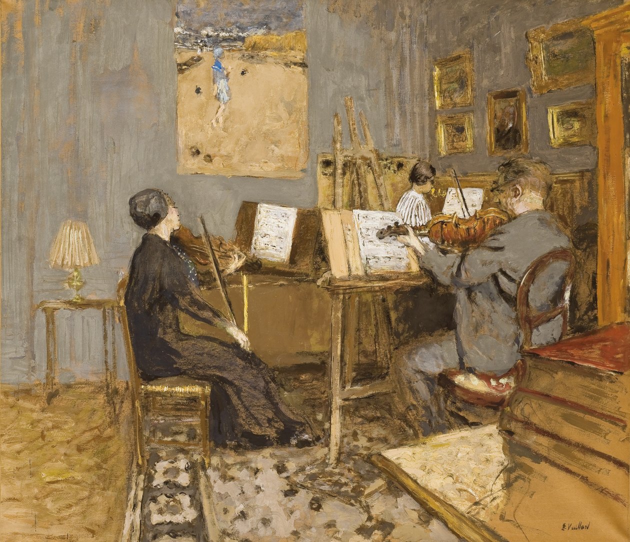 Het Ochtendconcert, Place Vintimille; Le concert matinal, place Vintimille door Edouard Vuillard