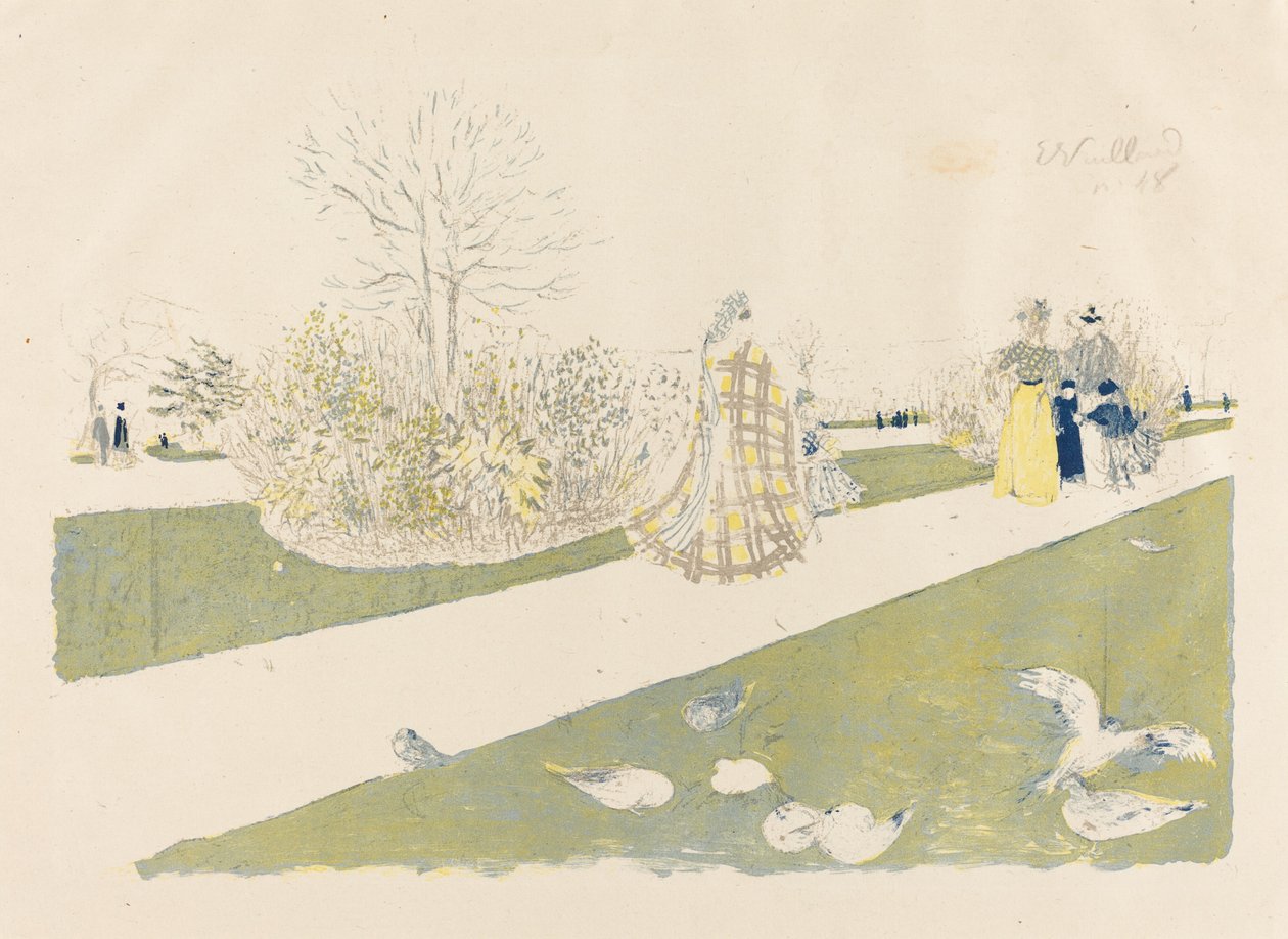 De Tuilerieëntuin, gepubliceerd 1896 door Edouard Vuillard