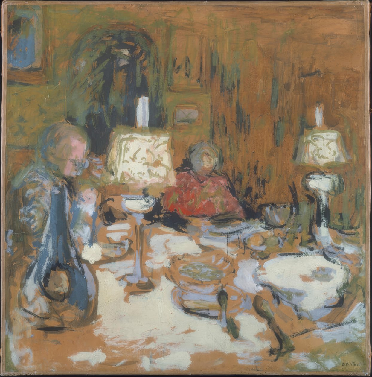 Het diner, rue de Calais door Edouard Vuillard