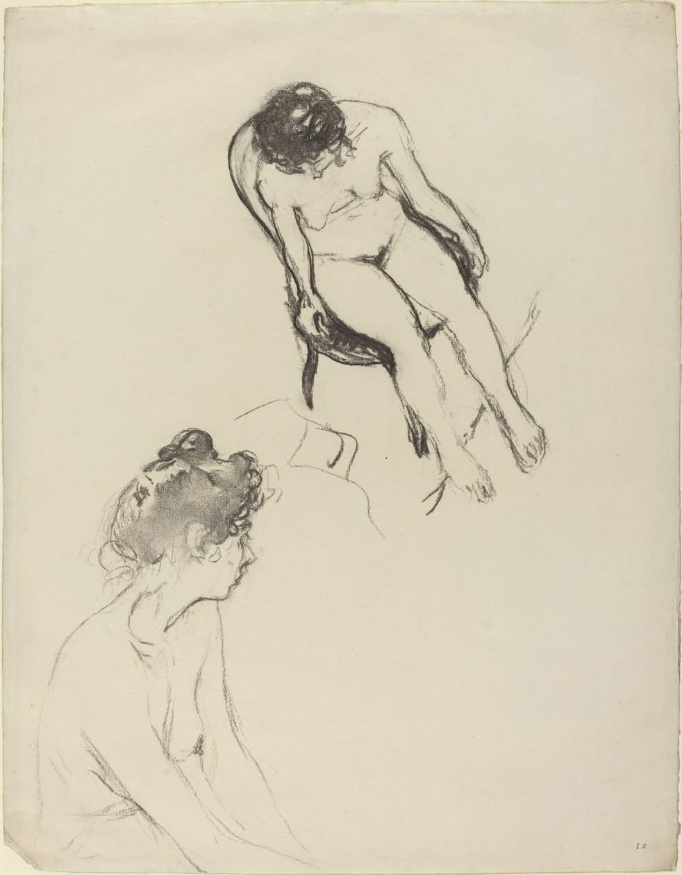 Twee Naaktfiguurstudies door Edouard Vuillard