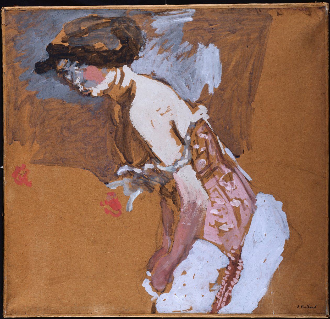 Vrouw in een rood korset door Edouard Vuillard