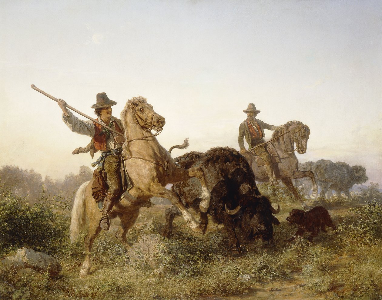 Waterbuffels Hoeden, 1862 door Edouard van den Bosch