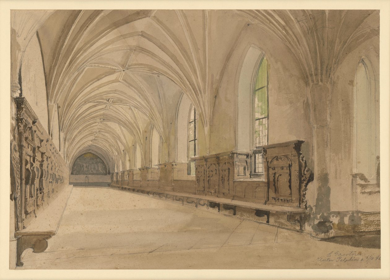 Hal uit het klooster van Pelplin door Eduard Gaertner