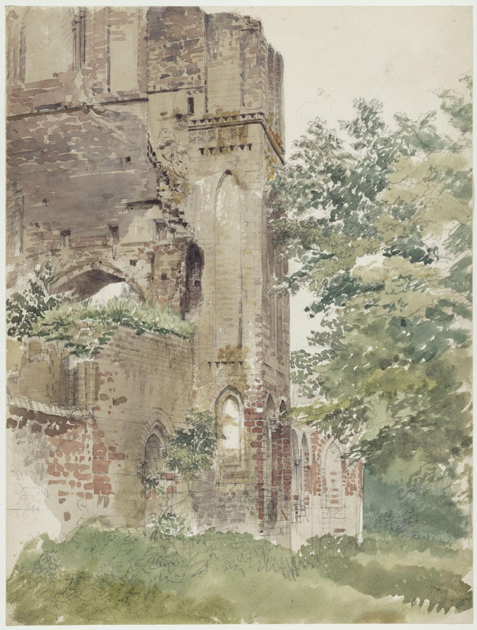 Klooster Lehnin met een portaal door Eduard Gaertner