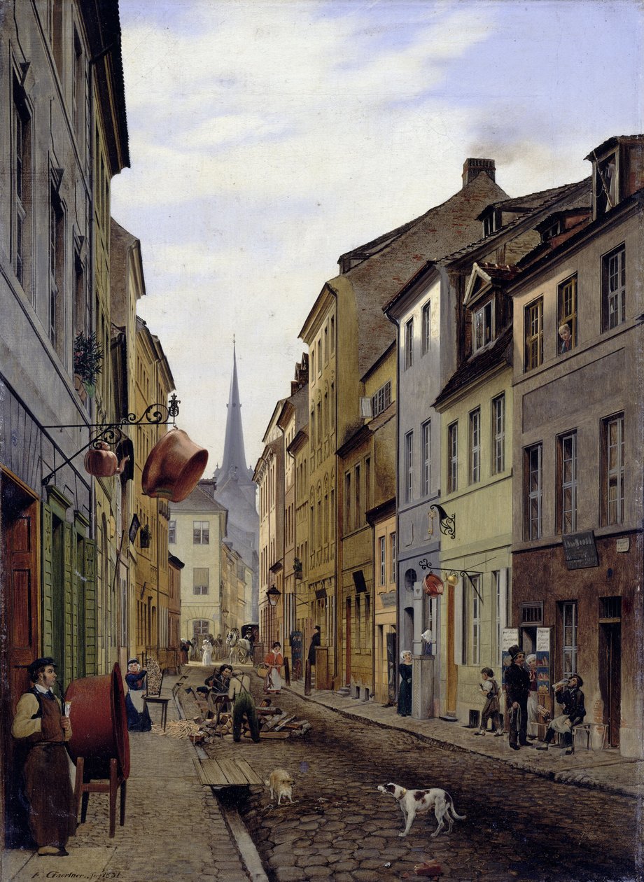 Parochialstraat in Berlijn door Eduard Gaertner