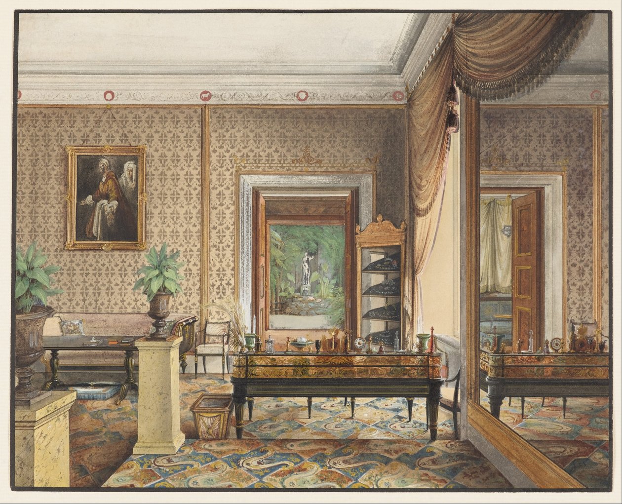 De studie van prins Karl van Pruisen door Eduard Gaertner