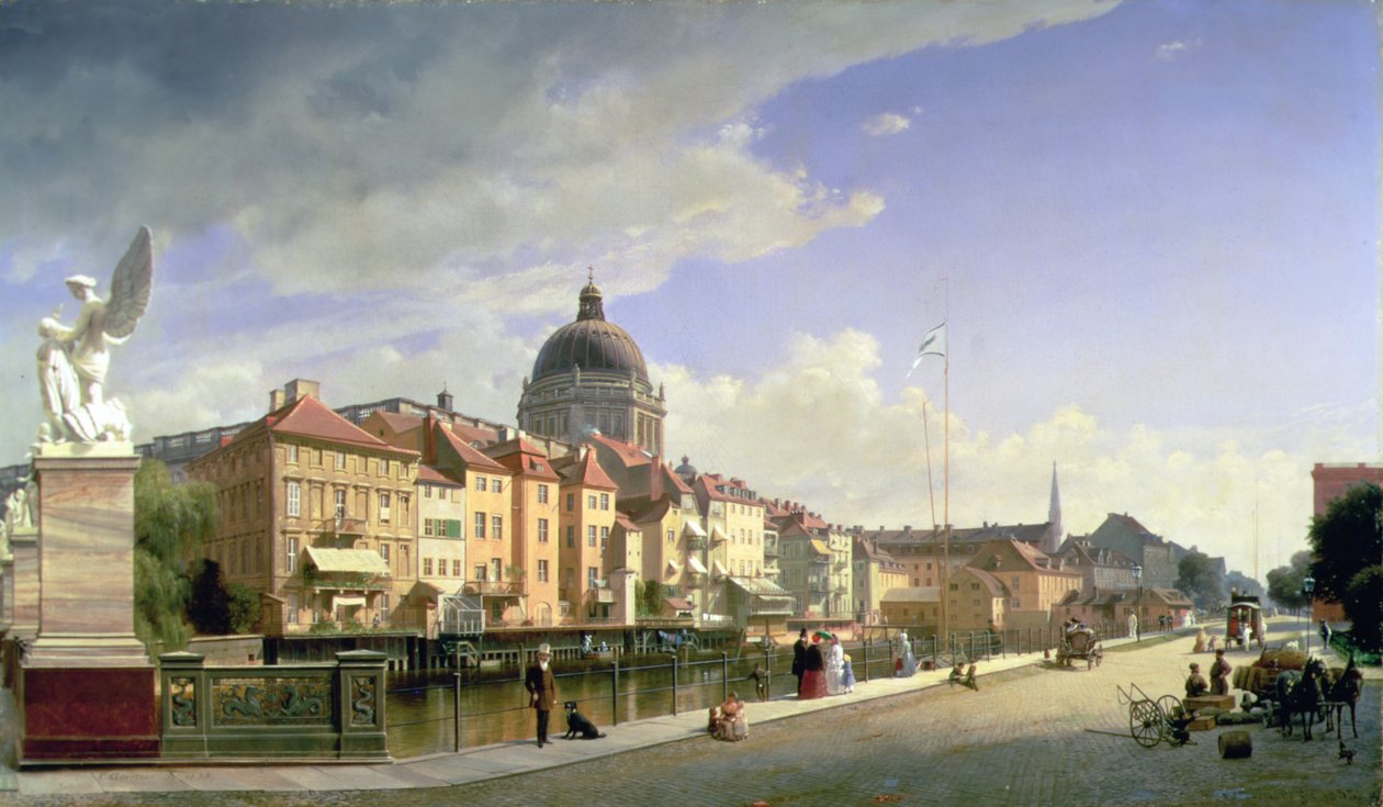 Schlossfreiheit vanaf de Schlossbrücke, Berlijn door Eduard Gärtner