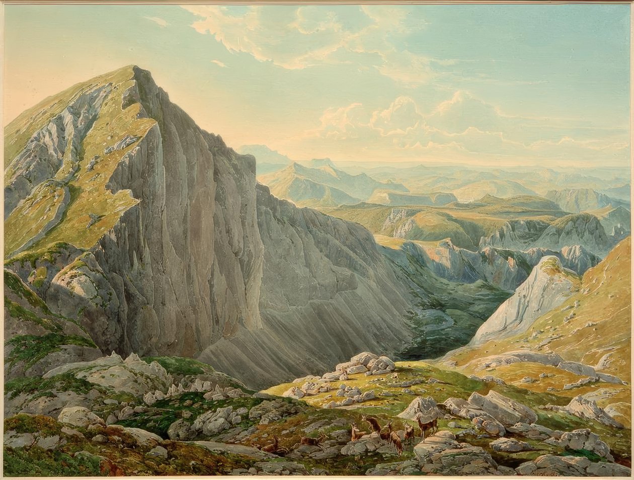 De Grote Höllstein met Uitzicht op Mariazell door Eduard Gurk