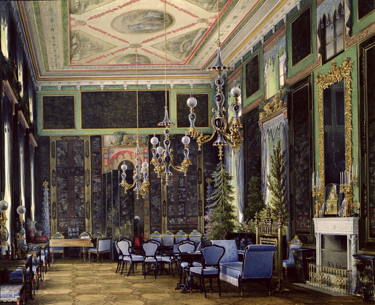De Chinese Kamer in het Grote Paleis in Tsarskoye Selo door Eduard Hau